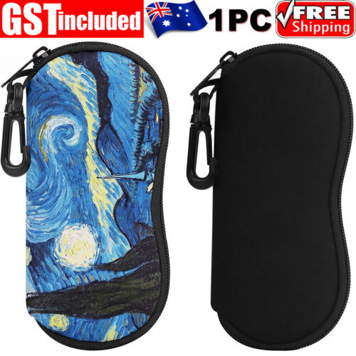 1X Light Sunglasses Soft Case Zipper Eyeglass With Belt Clip Travel Case Bag New