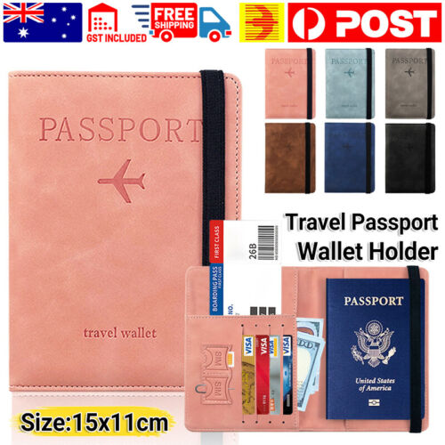 Travel Passport ID Wallet Holder Cover RFID Blocking Card Case Cover Leather