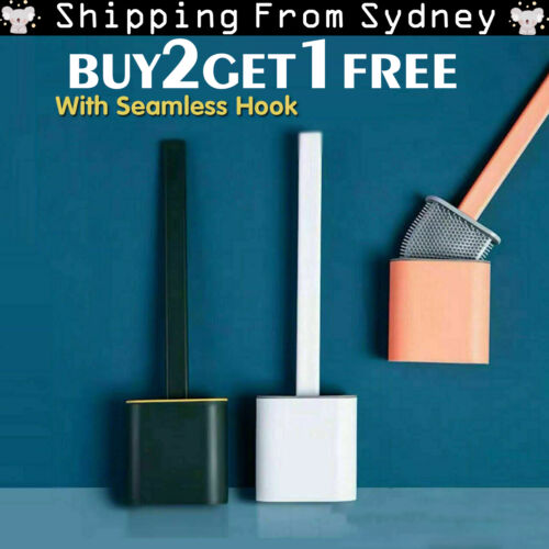 Bathroom Silicone Bristles Toilet Brush with Holder Creative Cleaning Brush Set - Lets Party