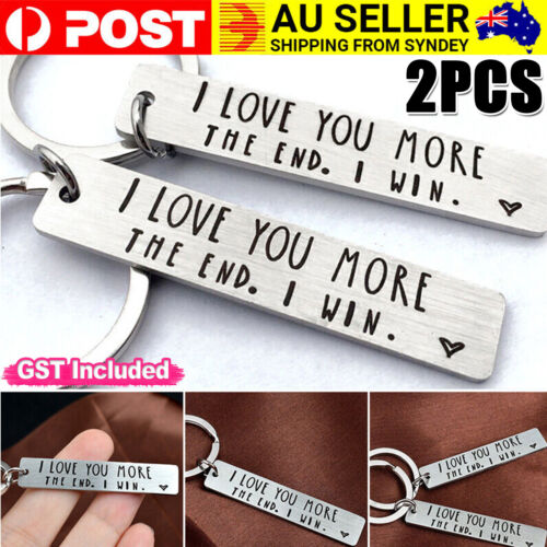 I Love You More The End I Win Stainless Steel Couple Keyring Keychain Gift Funny