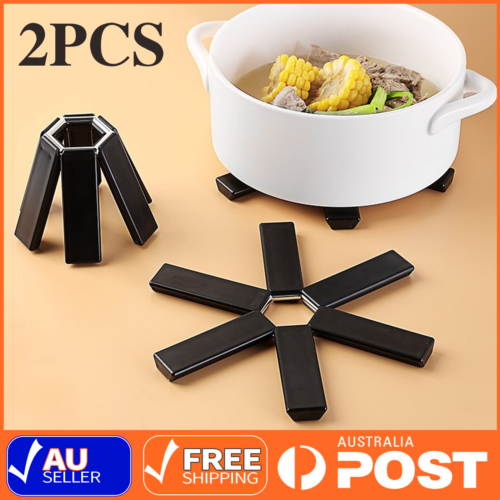 2X Creative Folding Heat Insulation Pad Placemats Foldable Bowl Cup Pad AU Stock