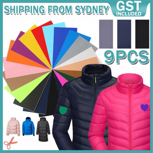 9x Down Jacket Repair Patches Nylon Stickers Waterproof Adhesive Hole Repairing