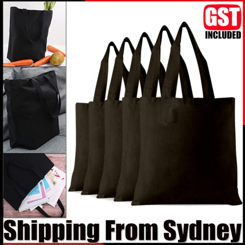 Black Plain Canvas Tote Bag With Base Large Capacity Handbag Casual Shoulder Bag