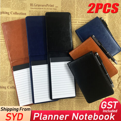 A7 Multifunction Pocket Planner Notebook Small Notepad Note Book Leather Cover