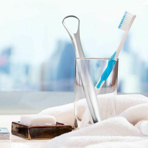 Stainless Steel Tongue Tounge Cleaner Scraper Dental Care Oral Hygiene Mouth Kit - Lets Party