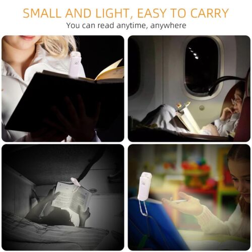 LED Clip On Book Reading Light Lamp USB Rechargeable Flexible Lights For Reading
