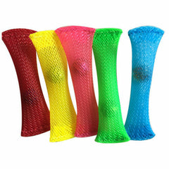 4pcs Fidget Toy Sensory Braided Mesh Marble Tube Portable Friendly Kids Party Favors