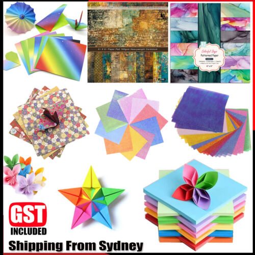 24-120X Square Colored Origami Glitter Folding Paper DIY Crafts Tool Gift Manual