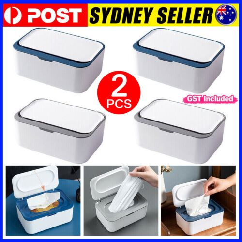 2PCS Wipes Dispenser Box Wet Baby Wipes Holder Tissue Storage Case With Lid NEW