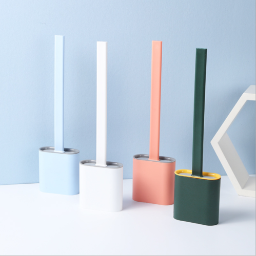 Bathroom Silicone Bristles Toilet Brush with Holder Creative Cleaning Brush Set - Lets Party
