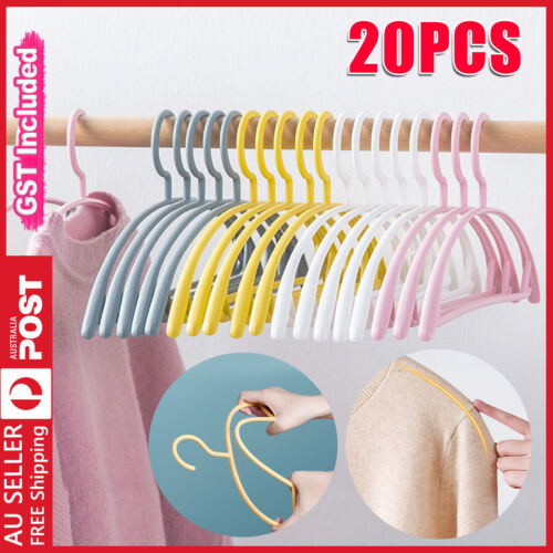 20x Clothes Pants Hanger Coat Non-slip Closet Organizer Storage Plastic AU - Lets Party