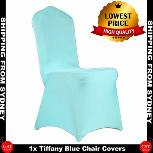 1x Tiffany Blue Chair Covers Full Seat Cover Spandex Stretch Banquet Wedding Dec