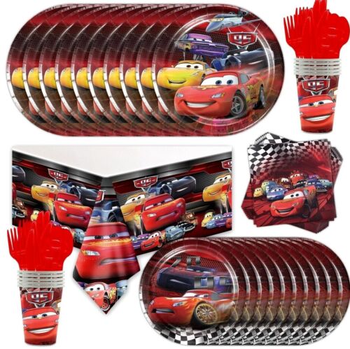 Cars Theme Party Supplies Set – Kids Birthday Banner, Balloons & Tableware Kit