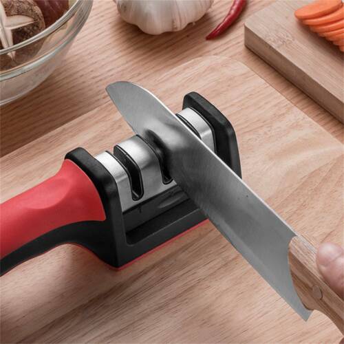 1-2PCS Knife Sharpener 3 Stage Kitchen Sharp Knives Sharpening Tool 2Styles AU
