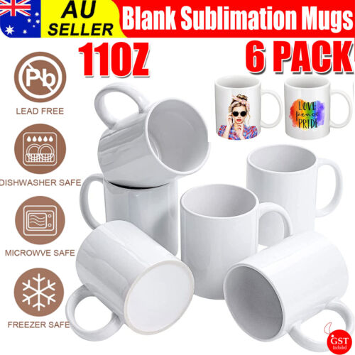 Sublimation Mugs Blank 11oz - 6Pack Tazas Para Sublimacion-Coffee Mug Gift DIY