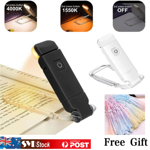LED Clip On Book Reading Light Lamp USB Rechargeable Flexible Lights For Reading