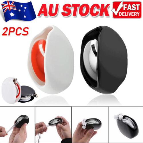 2pcs Cable Manager Earphone Wire Winder Portable Case Cord Tangle Free Organizer - Lets Party