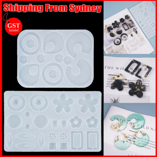 2X Silicone Pendant Mould Jewelry Making Necklace Mold Craft DIY Resin Supplies - Lets Party