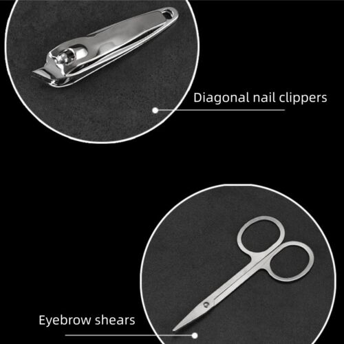 10Pcs Manicure Pedicure Stainless Nail Clippers Kit Set Cuticle Grooming Case AU