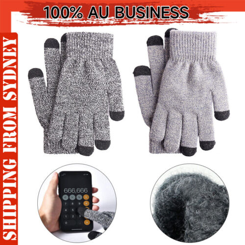 Unisex Warm Touch Screen Soft Wool Winter Gloves Warmer Fashion Gloves Phone AU