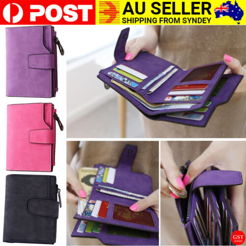 Wallet Short Small Coin Purse Ladies Folding Card Holder PU Leather for Women AU