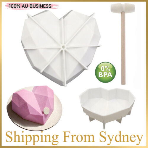 Large Heart Shape Candy Cake Chocolate Mould 3D Fondant Mold Silicone Craft DIY