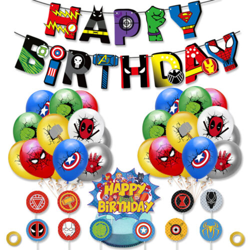 Avengers Party Supplies Set – Kids Superhero Birthday Decorations Kit