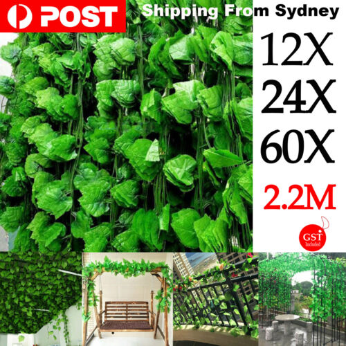 UP 60X Artificial Ivy Vine Fake Foliage Hanging Leaf Garland Plant Party Decor