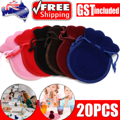 20PCS Velvet Pouch Drawstring Bags Wedding Favours Gift Party Jewellery Packing