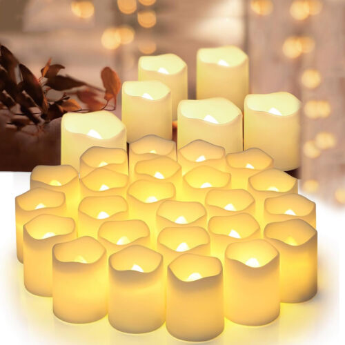 24X LED Flameless Tea Light Wedding Decoratio Tealight Candle Battery Included