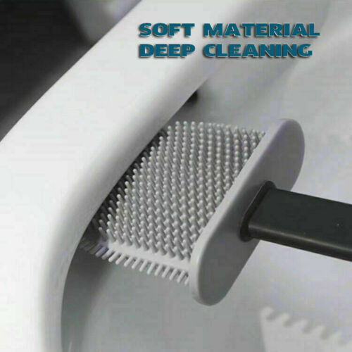 Bathroom Silicone Bristles Toilet Brush with Holder Creative Cleaning Brush Set - Lets Party