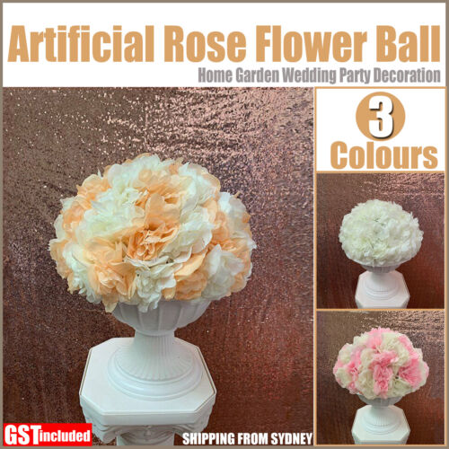 30cm Artificial Rose Flower Ball Bouquet Home Garden Wedding Party Decoration AU