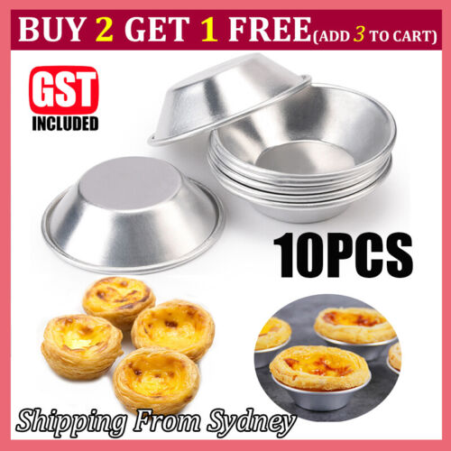 10Pcs Egg Tart Mold Aluminum Hot Baking Tools Cupcake Cake Cookie Pudding Mould