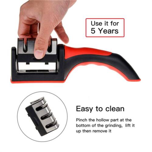 1-2PCS Knife Sharpener 3 Stage Kitchen Sharp Knives Sharpening Tool 2Styles AU