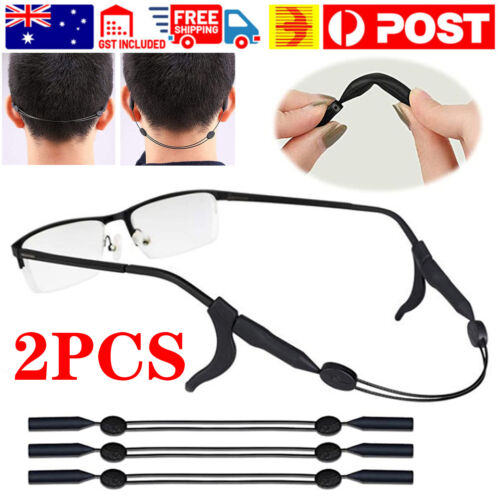 2x Adjustable Silicone Cord Sunglasses Reading Glasses Spectacles Eyeglass Strap