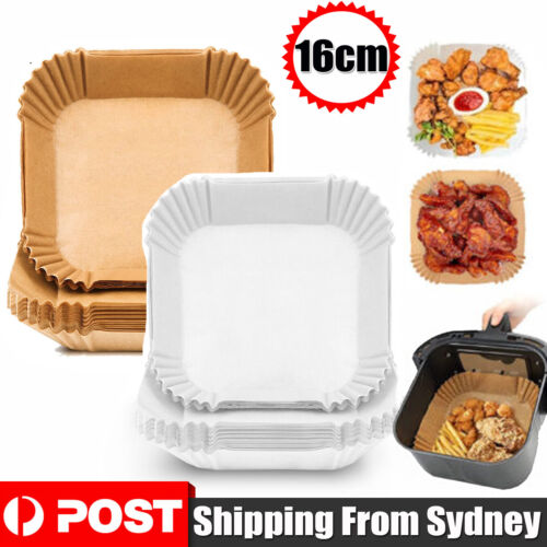 50/100x Disposable Liner Pan Parchment Oil Non-Stick Air Fryer Paper Baking Oven