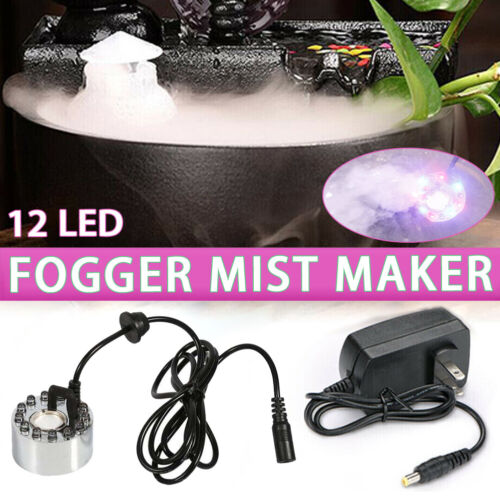 Mist Maker Fogger Mister Fogger Fountain Pond Air Humidifier Atomizer 12 LED AU