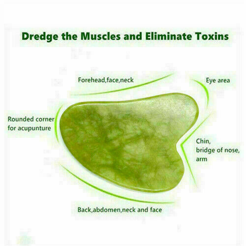 Natural Guasha Facial Jade Face Body Gua Sha Board Massager Face Tool AU