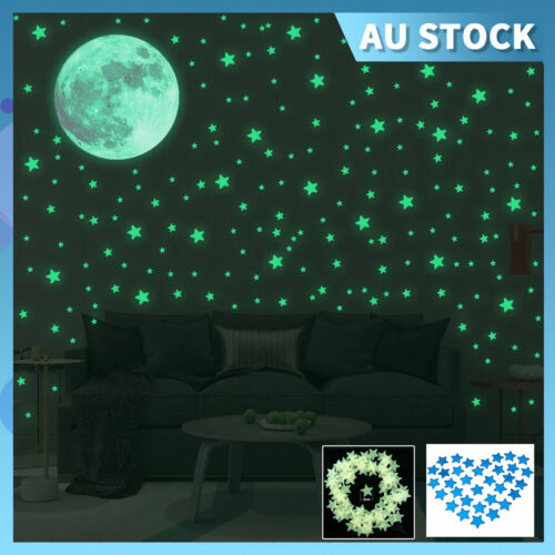 100-200Pcs Home Wall Glow In The Dark Stars Stickers Baby KIDS Decal Luminous AU - Lets Party