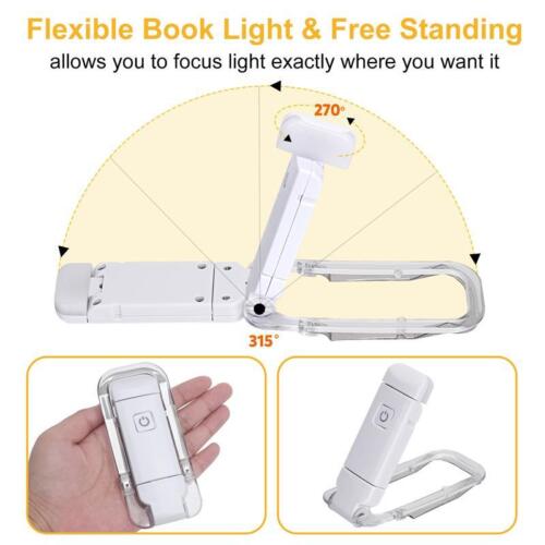LED Clip On Book Reading Light Lamp USB Rechargeable Flexible Lights For Reading
