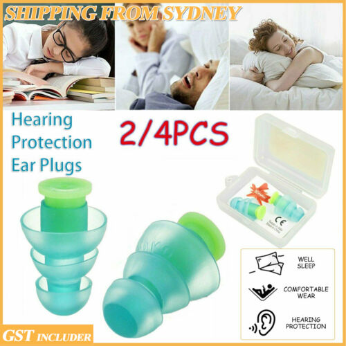 Pair Silicone Ear plugs 25db Earplugs Sleeping Shooting Reusable Noise Reduction