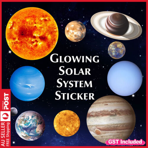 10X Glow In The Dark Wall Sticker Luminous Solar System Space Planet Room Decal