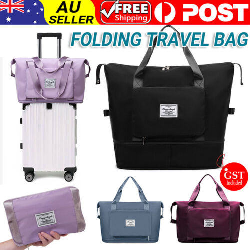 Women Large Capacity Collapsible Travel Bag Expandable Waterproof Duffel Bag New