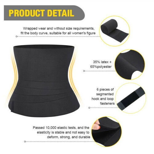 Slimming Bandage Wrap Lumbar Waist Support Sauna Belt Trimmer Body Shape AU
