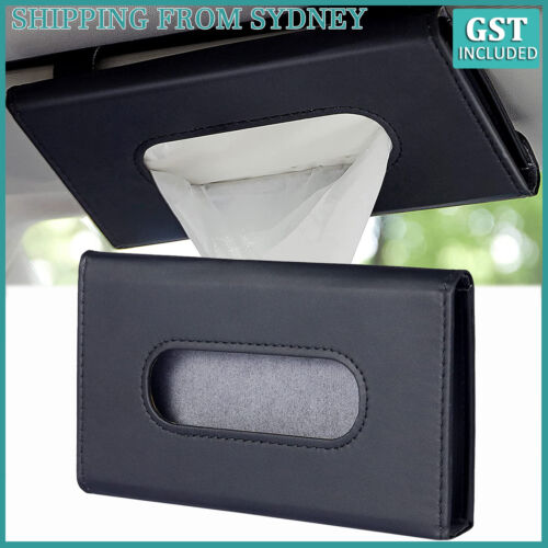 UP 3PCS Car Tissue Holder Mask PU Leather Tissue Visor Holder for Car BackseatAU