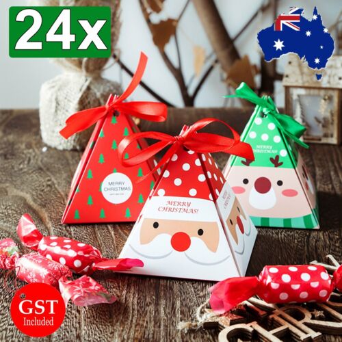 24PCS Christmas Candy Box Bag Christmas Tree Gift Party Bag Gift Box Paper Box
