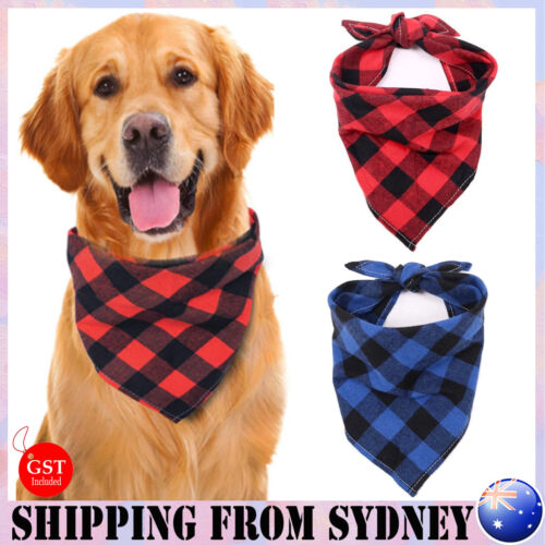 Dog Bandana Scarf Collar Triangular Bandage Plaid Washable Bib Puppy Neckerchief