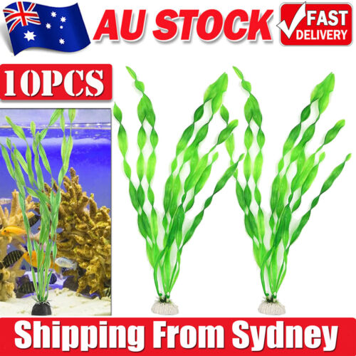 10X Artificial Fake Plastic Water Grass Plants Fish Tank Decor Aquarium Ornament