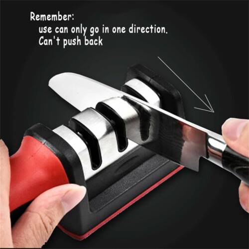 1-2PCS Knife Sharpener 3 Stage Kitchen Sharp Knives Sharpening Tool 2Styles AU