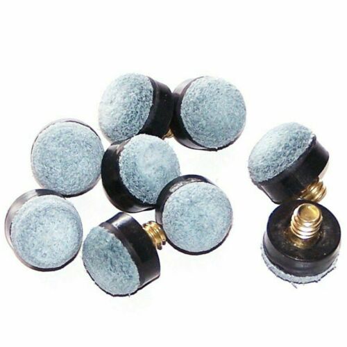 10PCS Billiard Screw-on Tips With Pool Cue Stick Ferrules Soft Tips Gray Kit AU